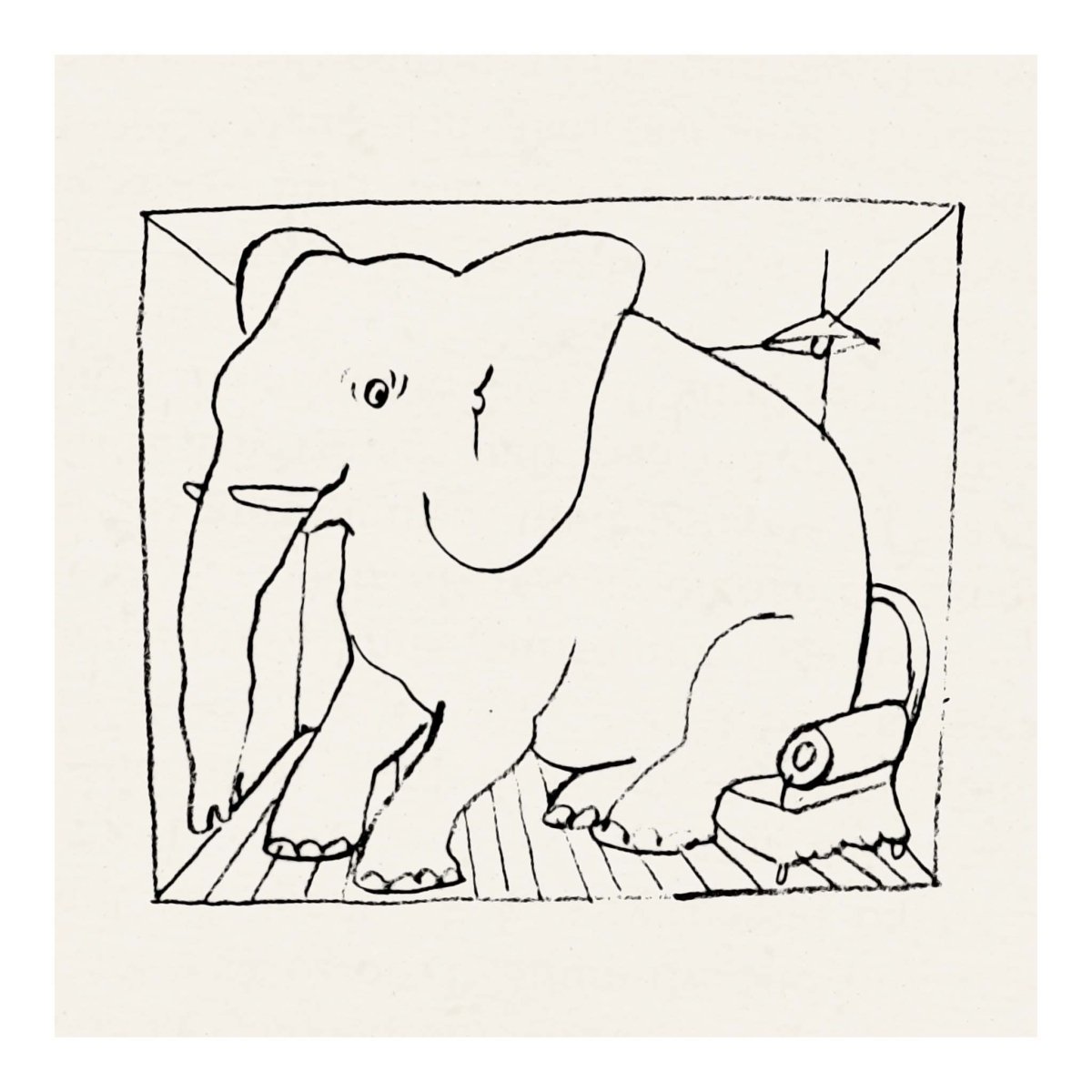 Børneplakat af Thomas Winding – en elefant i rummet, bogstaveligt talt, tegnet med kærligt glimt i øjet