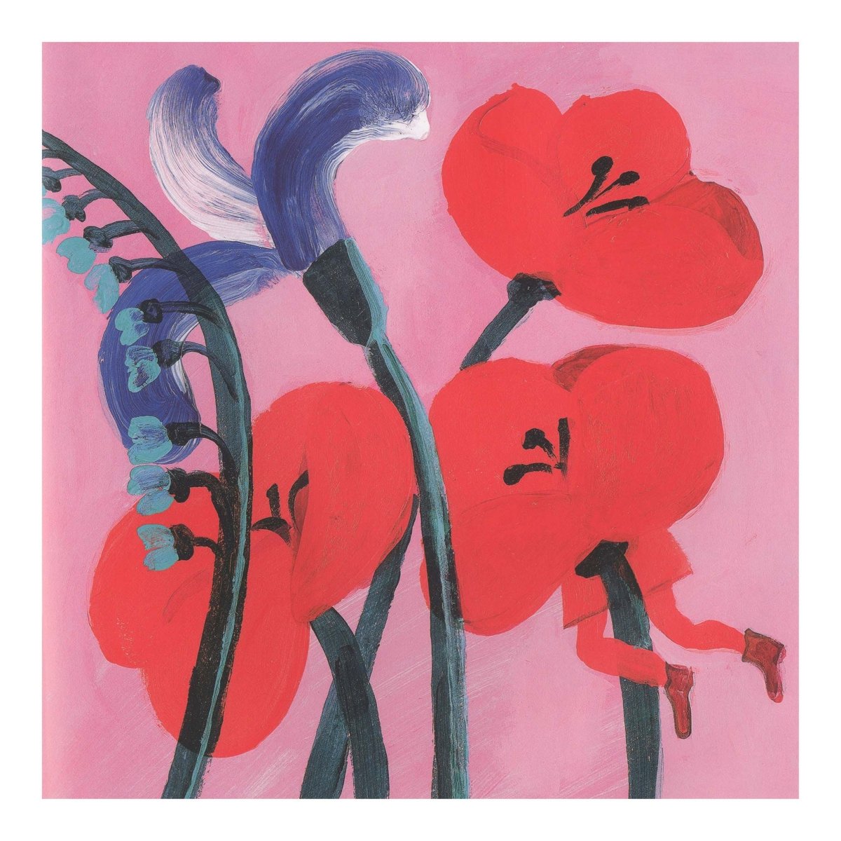 Børneplakat af Thomas Winding – Nissen i Valmuerne, magisk illustration med røde blomster og fantasi.